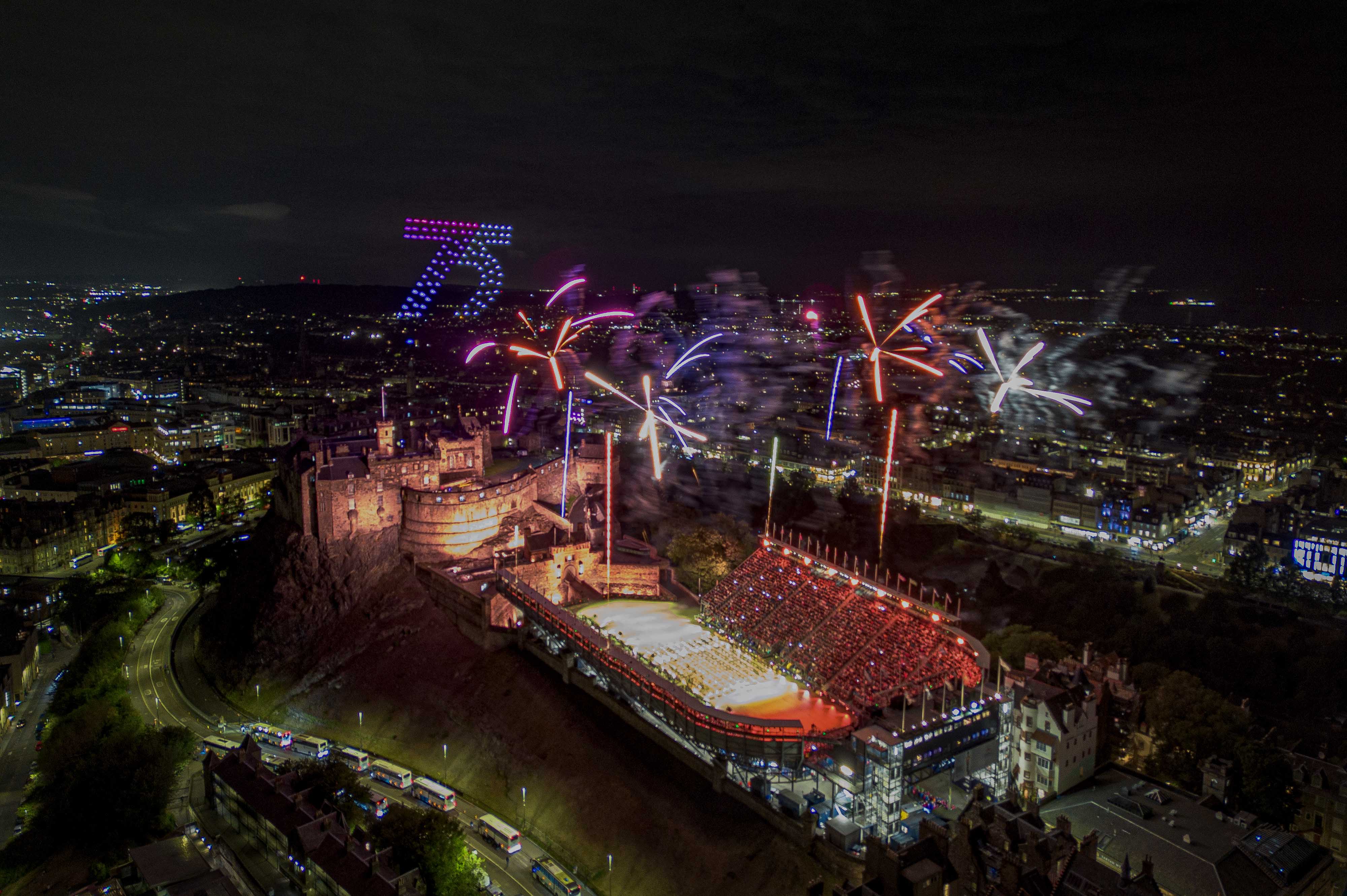 AeroAVA opening the end of The Royal Edinburgh Military Tattoo with a nightly drone show